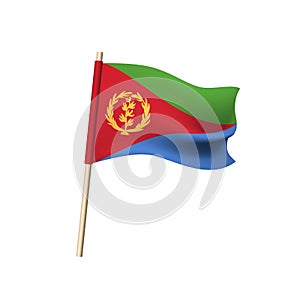 Eritrea flag on white background