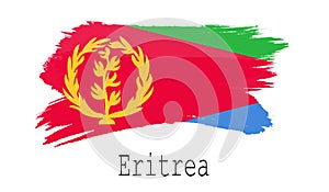 Eritrea flag on white background