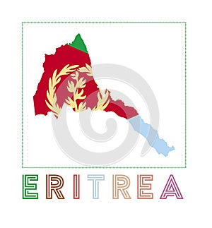 Eritrea Logo. Map of Eritrea with country name.