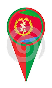 Eritrea Map Pointer Location Flag