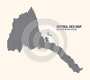 Eritrea Map Vector Hexagonal Half Tone Pattern Isolated On Light Background