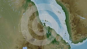 Eritrea outlined. Pale