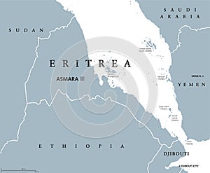 Eritrea political map