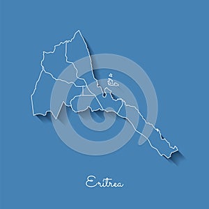 Eritrea region map: blue with white outline and. photo