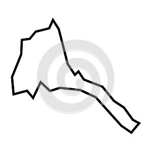 Eritrea vector country map thick outline icon