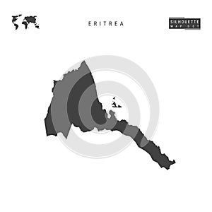Eritrea Vector Map Isolated on White Background. High-Detailed Black Silhouette Map of Eritrea