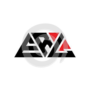 ERL triangle letter logo design with triangle shape. ERL triangle logo design monogram. ERL triangle vector logo template with red
