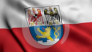 Erlangen City State Flag Germany. Waving Fabric Satin Texture National Flag of Erlangen 3D Illustration.