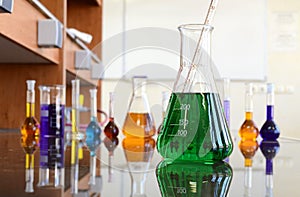 Erlen Flask with the pipette