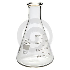 Erlenmeyer flask isolated on white background