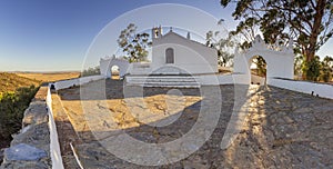 Ermida de Nossa Senhora de Aracelis, a hermitage and church perched on a Alentejo hill, looking out on beautiful views photo