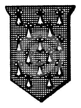 Ermines Shield Fur are shield or escutcheon emblazoned with the fur represented by argent, vintage engraving