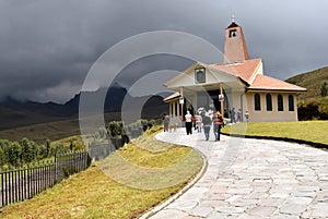 Ermita de la Dolorosa on the Pinchincha volcano. photo