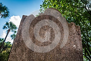 Eroded blank headstone