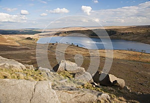 Eroded boulders on yorkshire moorland