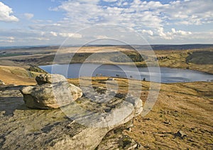 Eroded boulders on yorkshire moorland