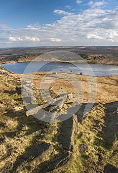 Eroded boulders on yorkshire moorland