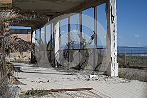 Eroded bulding at the seaside