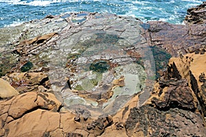 Eroded Cliff Face at Avoca Beach near the Rock Platform New South Wales Australia