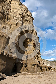 Eroded Cliff face on the Jurassic Coast in Dorset