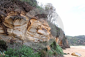 Eroded Cliff Face Showing Weathered Geology