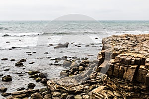 Eroded Cliff, Rocks and Boulders at Point Loma Tide Pools