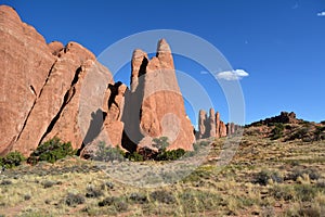 Eroded landscape at Sanddune Arch in Arches National park