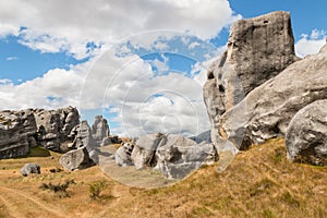 Eroded limestone boulders at Castle Hill, New Zealand