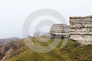 Eroded limestone cliffs