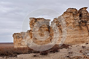 Eroded limestone formations at Castle Rock