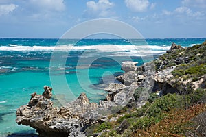 Eroded Limestone and Ocean Waves