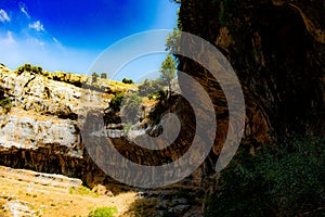 Eroded limestone structure in the mountains