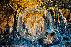 Eroded limestone structure in the mountains