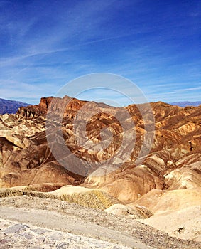 Eroded mountain ranges at Zabriskie Point, Death Valley National Park