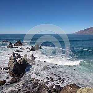 Eroded Original Ragged Point at Big Sur on the Central Coast of California United States