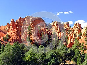 Eroded red rocks and hoodoos in Red Canyon State Park