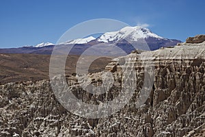 Eroded river valley on the Altiplano of Chile