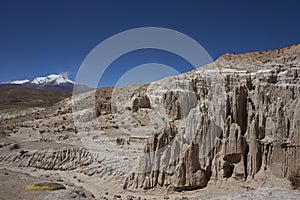 Eroded river valley on the Altiplano of Chile