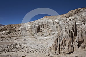 Eroded river valley on the Altiplano of Chile