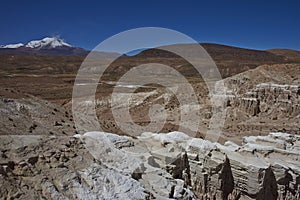 Eroded river valley on the Altiplano of Chile