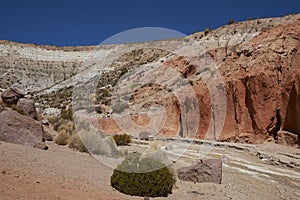 Eroded river valley on the Altiplano of Chile