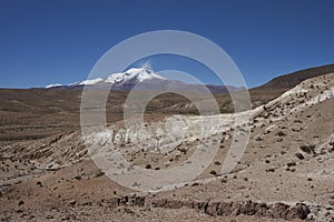 Eroded river valley on the Altiplano of Chile photo