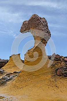 The eroded rock form was named as Queen Head, Yehliu Geopark, Taiwan