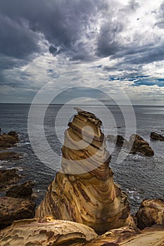 Eroded sandstone bluff photo