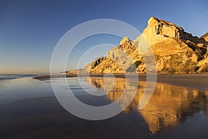 Eroded Sandstone Cliffs Reflected on Torrey Pines State Beach La Jolla San Diego California