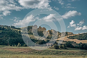 Eroded sandstone rock formation at Bologna Province