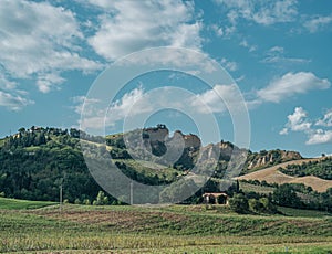 Eroded sandstone rock formation between Sasso Marconi (Pieve del Pino) and Pianoro municipalities. Bologna province