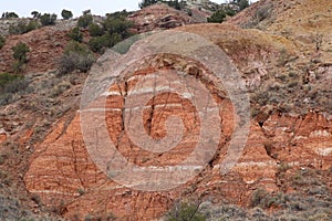 Eroded Sedimentary rock formation palo duro canyon