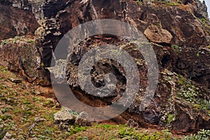 Eroded volcanic cliff in Anaga