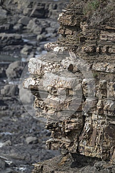 eroding cliffs on Cornwall coast